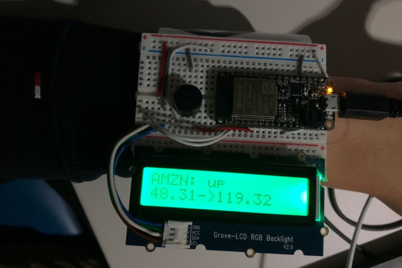 Wearable device alerting user of stock price change